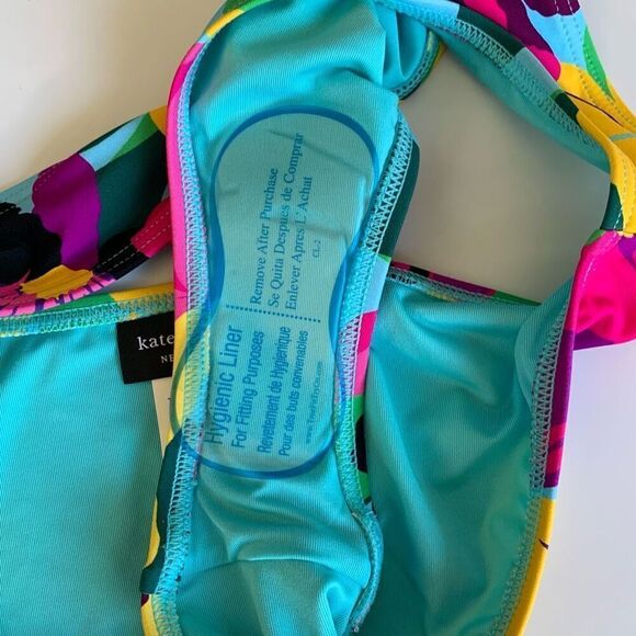 Kate Spade High Cut Bikini Bottom in Multi Color Size S - Picture 6 of 12